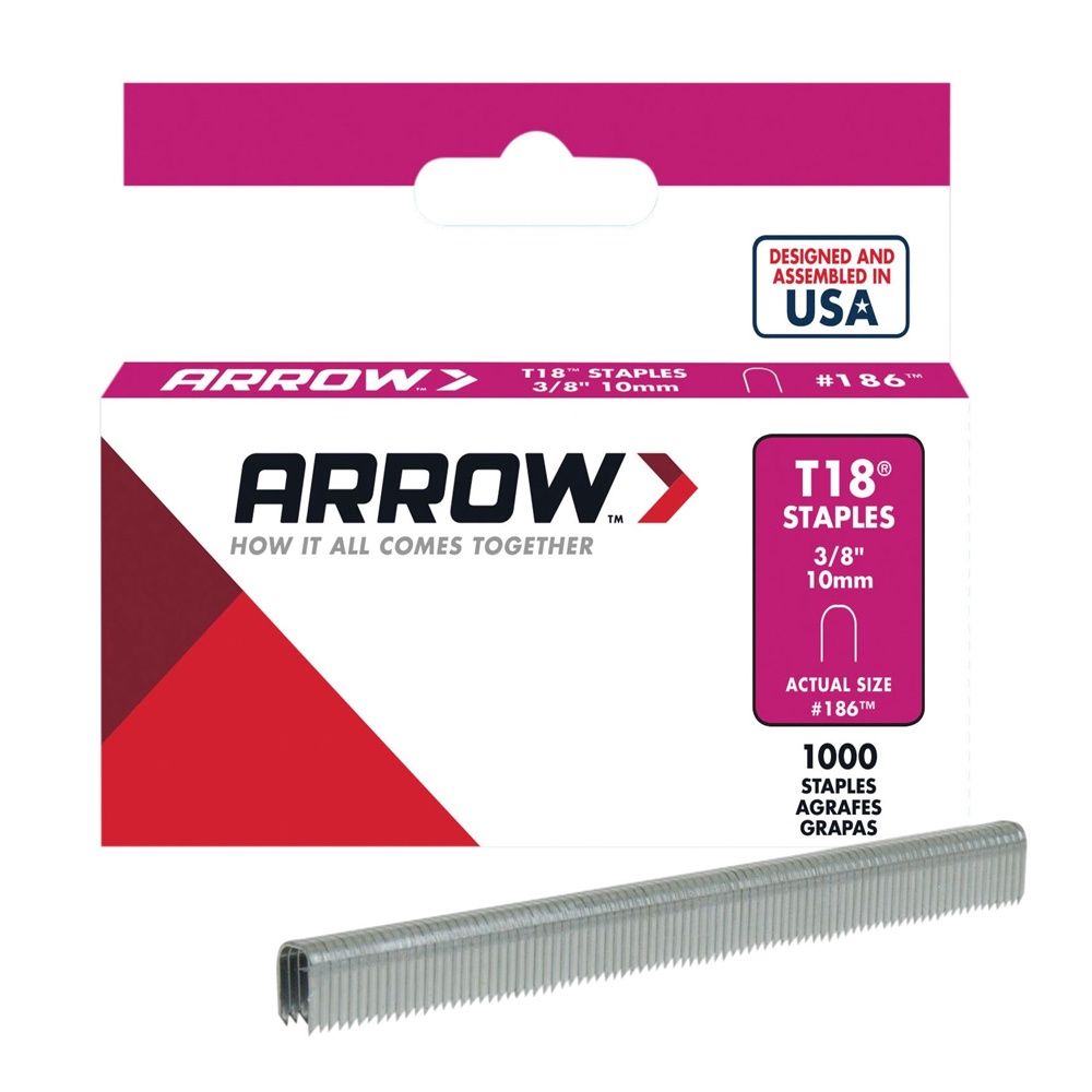 Arrow T18 Staples 10mm (3/8in) Box Of 1000 ARRT1838S