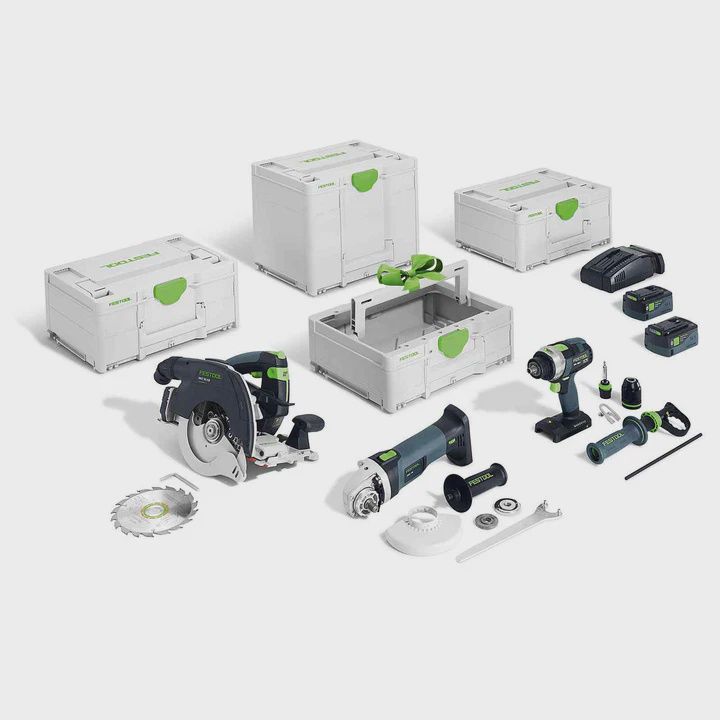 Festool 18V 3 Piece Brushless Power Tool Kit With 2 x 5.0Ah Battery, Rapid Charger 578029
