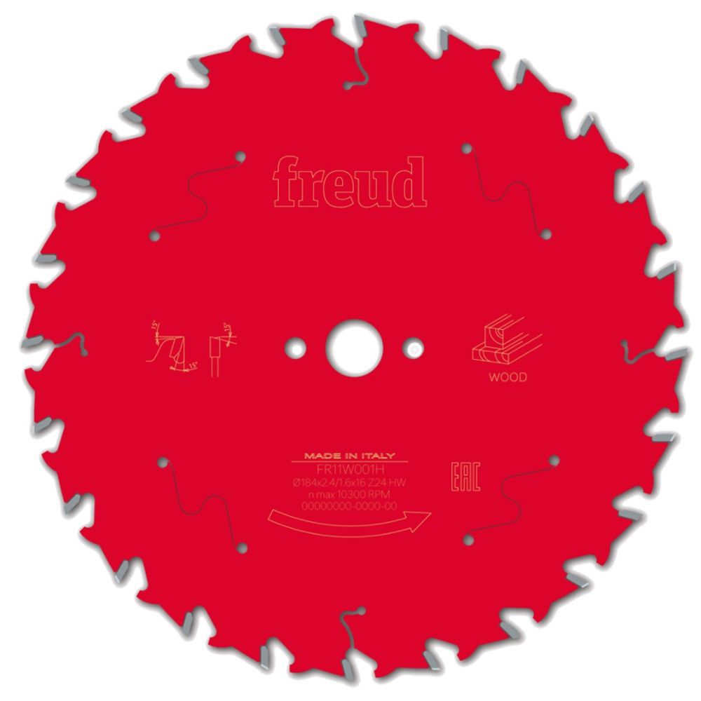 Freud 184mm 24T Circular Saw Blade for Wood F03FS09703 184mm x 16mm x 24T