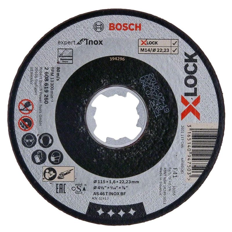 Bosch 2608619260 115mm x 1.6mm x 22.23mm X-LOCK Expert Cutting Disc