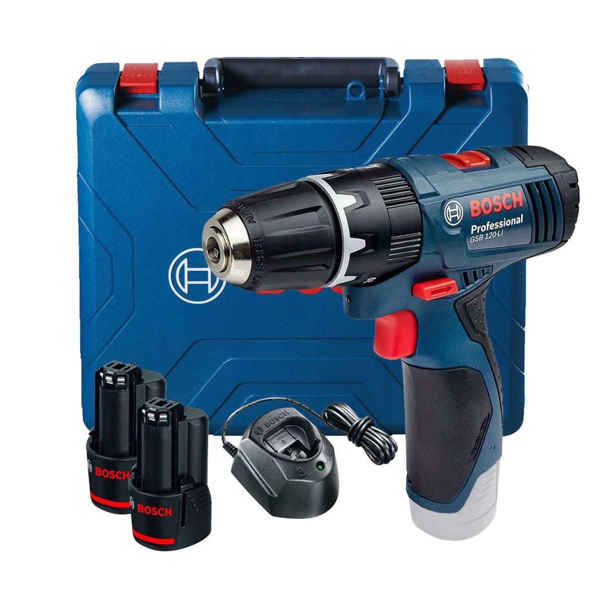 Bosch GSB 120-LI 12V Combi Drill With 2 x 2.0Ah Batteries Charger &amp; Case 06019G8170