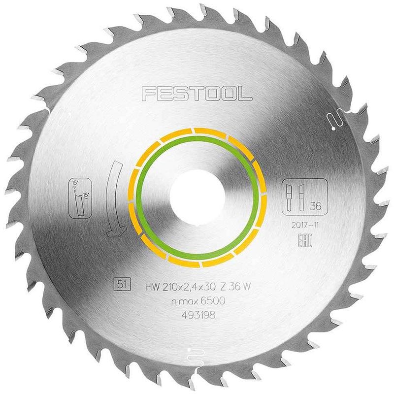 Festool 493198 210mm x 30mm 36T Universal Saw Blade