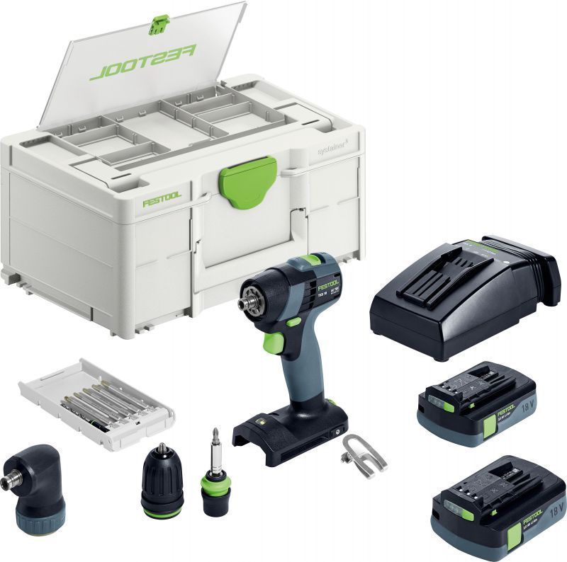 Festool TXS18C3.0-Set 18V Brushless Drill Driver with 2 x 3.0Ah Battery 576900