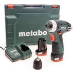 Metabo 12V PowerMaxx Drill Driver with 2 x 2.0Ah Battery Charger &amp; Case 600984500