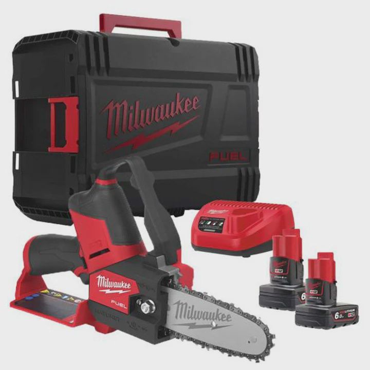 Milwaukee M12 FHS-602X 12V 6&quot; FUEL Brushless Hatchet Pruning Saw With 2 x 6.0Ah Battery &amp; Charger 4933472213