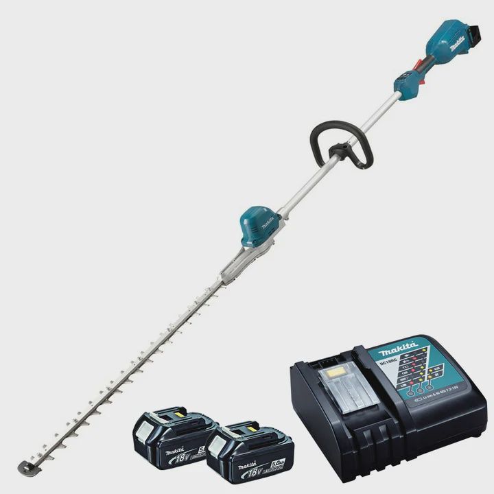 Makita DUN600LRTE 18V Brushless Pole Hedge Trimmer 60cm with 2 x 5.0Ah Batteries and Charger