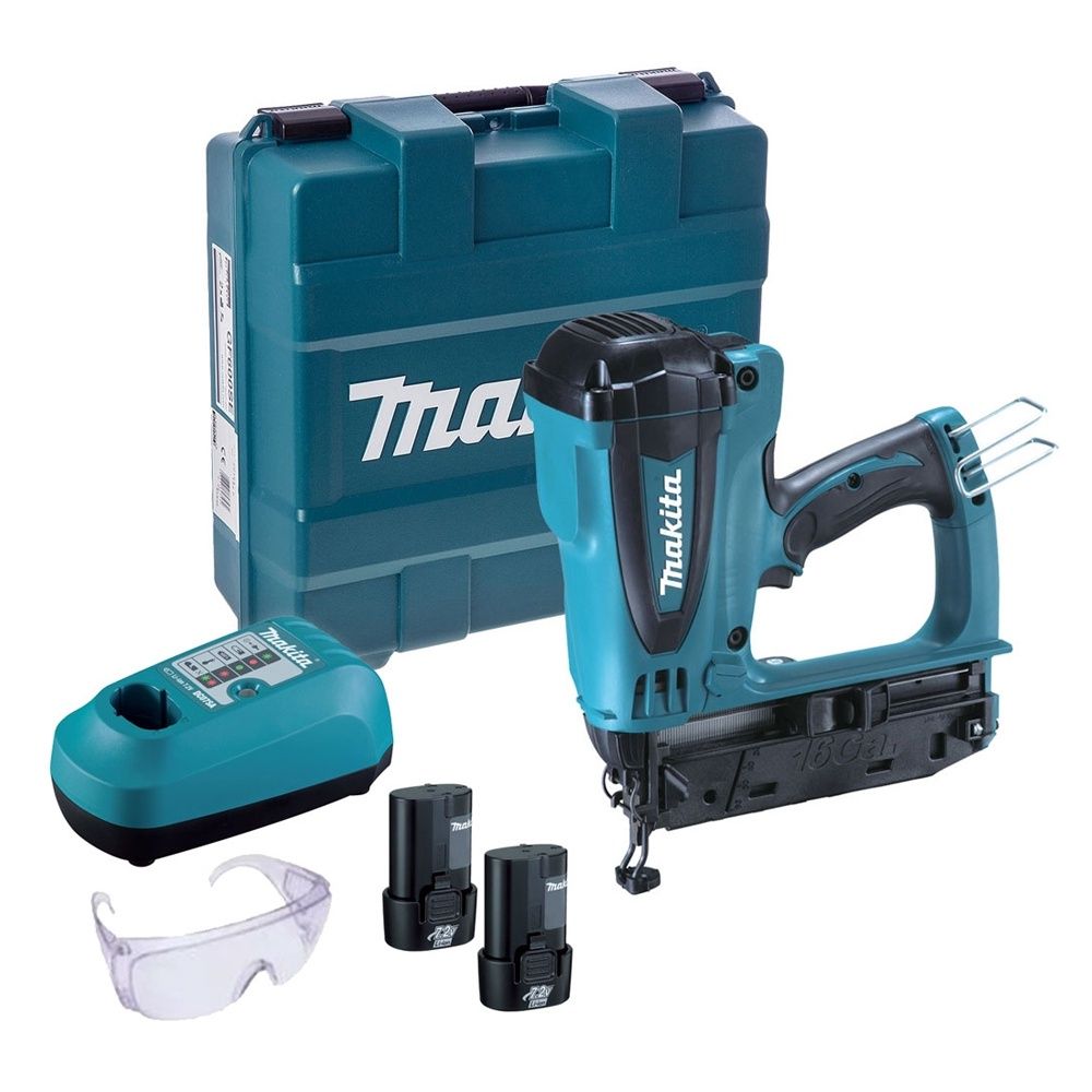 Makita GF600SE 7.2V Second Fix Gas Nail Gun with 2 x 1.0Ah Battery &amp; Charger