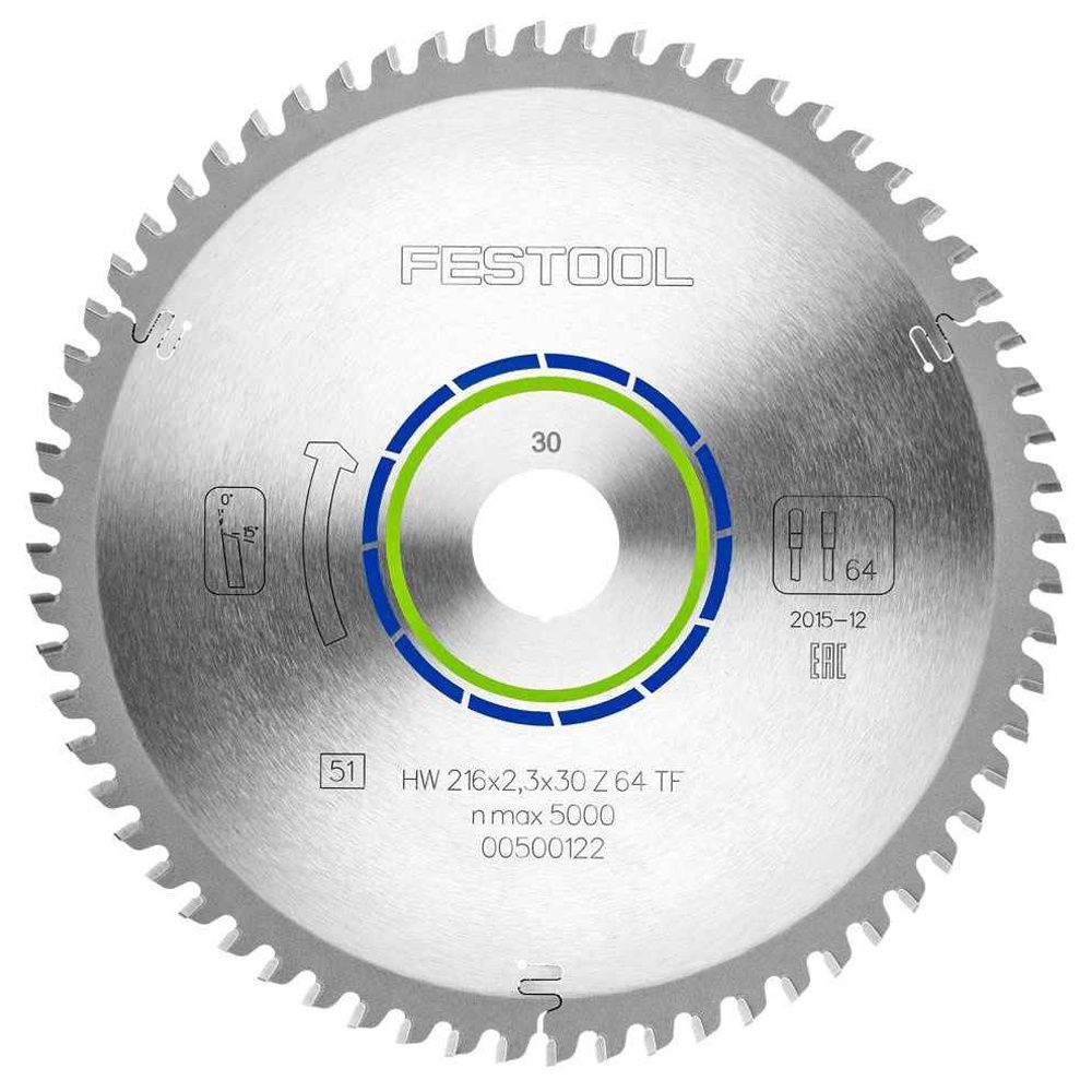Festool 216mm x 2.3 x 30mm 64T Aluminium Mitre Saw Blade 500122
