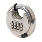 Silverline 70mm Stainless Steel Combination Disc Padlock 4-Digit 926157