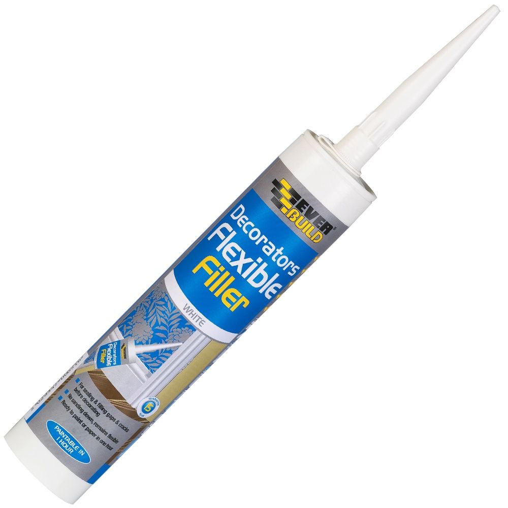 Everbuild EVBFLEXWH Flexible Decorat Filler White 310ml