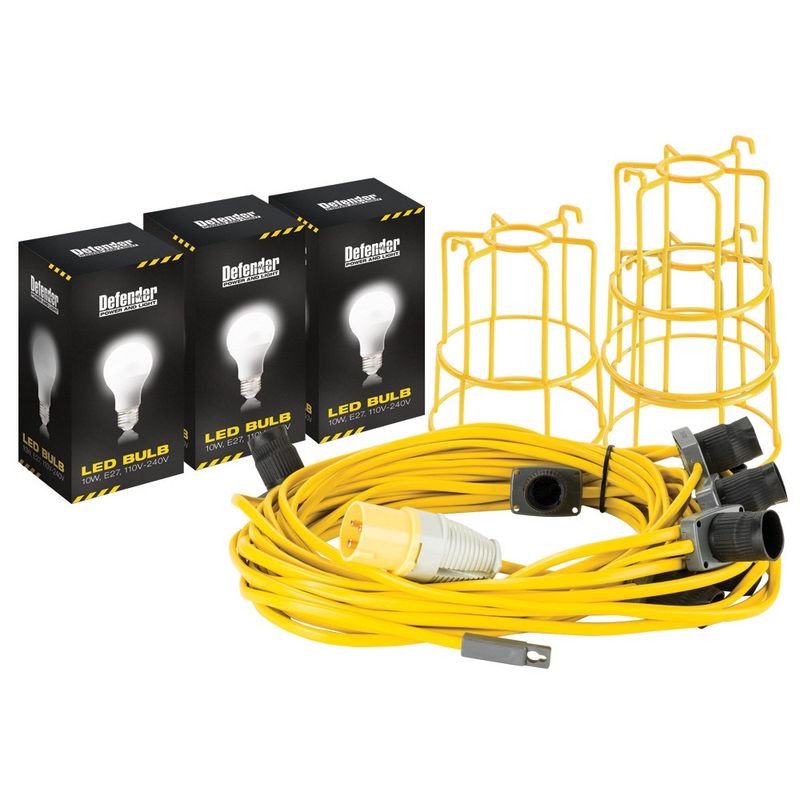 Defender E89811 22m ES LED Festoon Kit GLS Style Bulb 110V