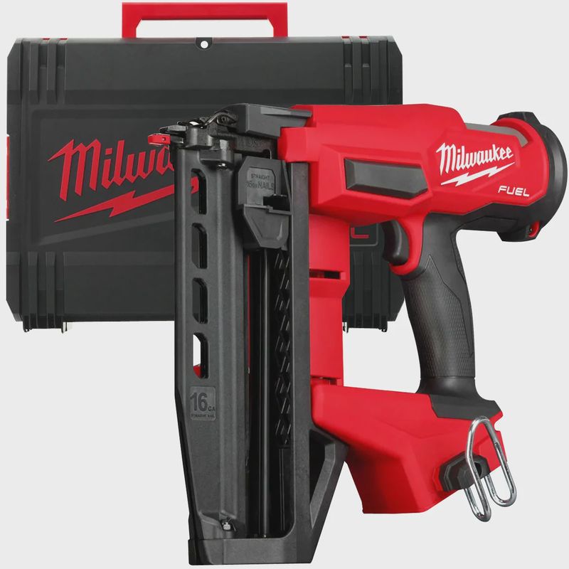 Milwaukee M18 FN16GS-0X 18V Fuel Brushless 16G Straight Finish Nailer with Case 4933493353
