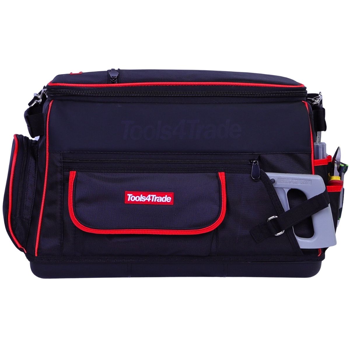 Tools4Trade 20&quot; Heavy-Duty Tool Bag with Multi-Pockets &amp; Hard Base - Red