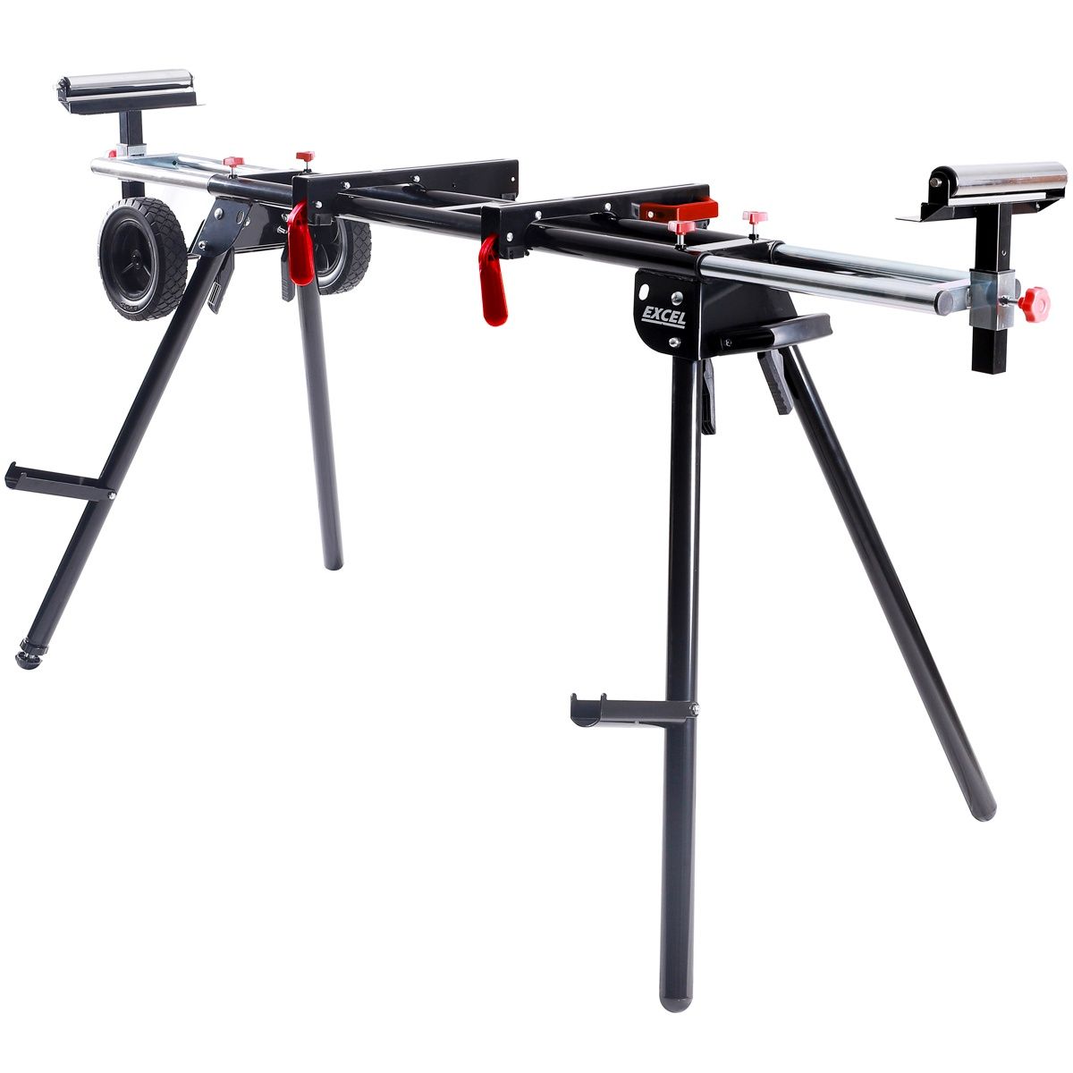 Excel Universal Mitre Saw Stand Folding &amp; Adjustable Legs with Wheels