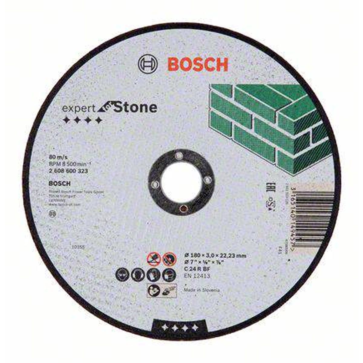 Bosch Straight Cutting Disc Expert For Stone Grinding 180mm 2608600323