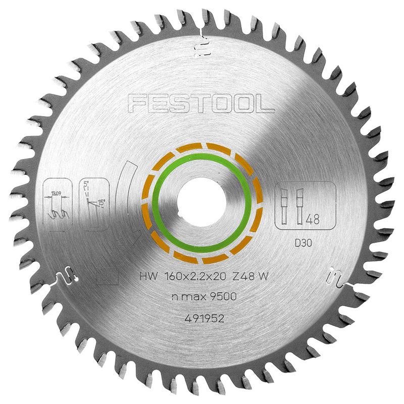 Festool 491952 160mm x 20mm x 48T Fine Tooth Saw Blade For TS55 Saw