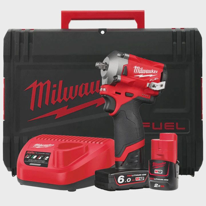 Milwaukee M12FIW38-622X 12V 3/8in Fuel Impact Wrench Kit With 1 x 2.0 / 6.0 Battery 4933464614