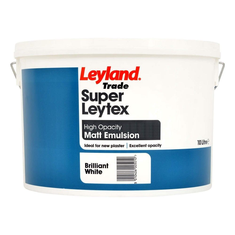 Leyland Trade Walls & Ceilings Super Leytex Matt Brilliant White Paint 10L