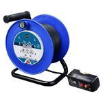 Masterplug LDCC2513/4BLRCD-MP 25M 4 Socket Open Cable Reel Blue Extension Lead