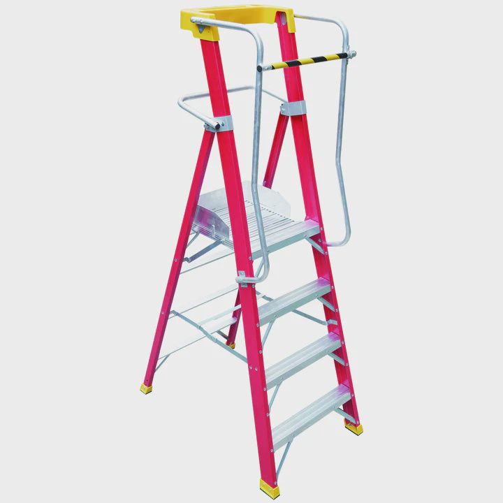 Excel Electricians Fibreglass Podium Step Ladder 4 Tread 2.04m EN131-7