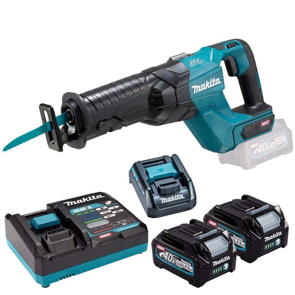 Makita JR001GD202 40V Max XGT Brushless Reciprocating Saw Kit 2 x 2.5Ah Battery & Charger