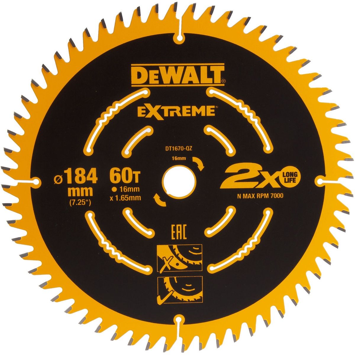 Dewalt DT1670-QZ 184mm Mitre Saw Blade 60T