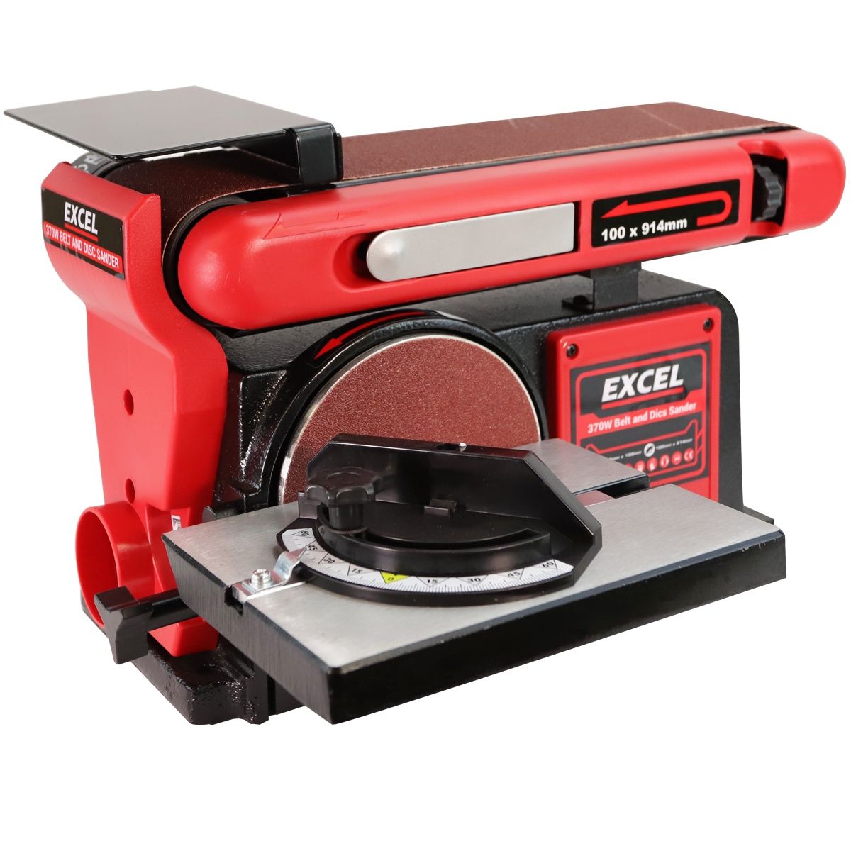 Excel 370W 4&quot; Electric Bench Belt &amp; Disc Sander Heavy Duty 240V