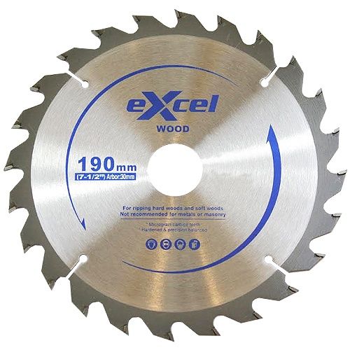 Excel TCT Circular Saw Blade 190MM 48 Tooth for Wood