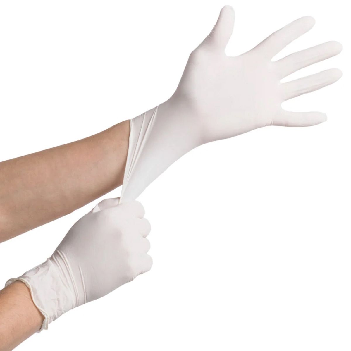 Natural Latex Powder-Free Disposable Gloves Large Pack of 100