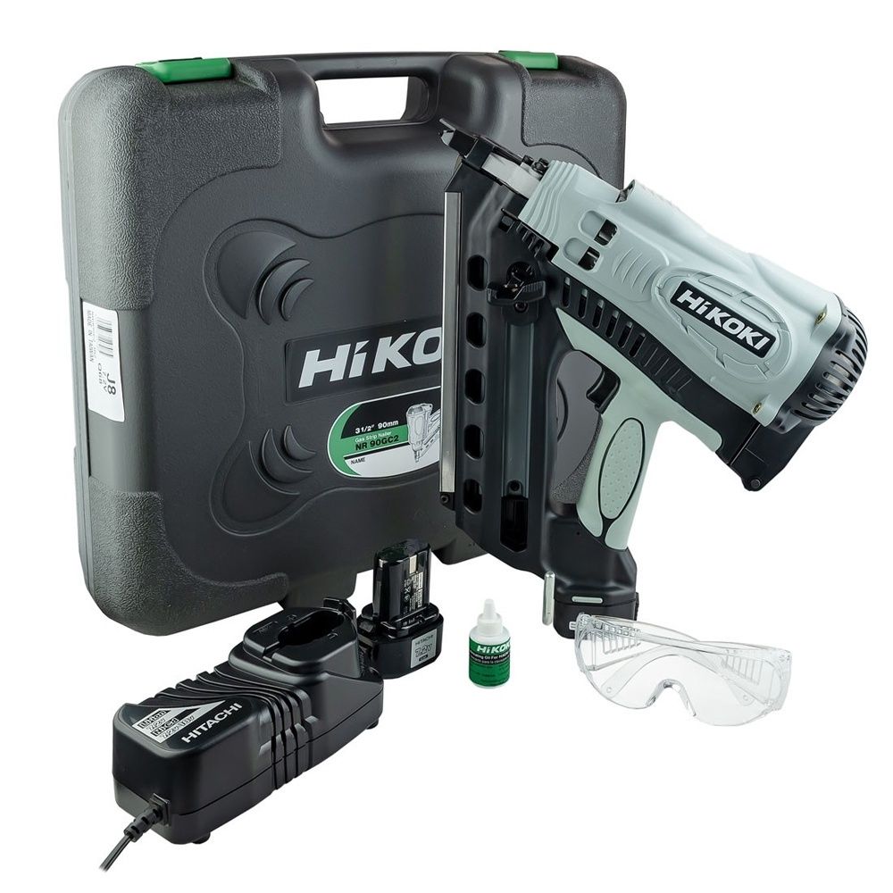 Hikoki NR90GC2/J8 7.2V Gas First Fix Framing Nailer with 2 x 1.5Ah Battery, Charger &amp; Case