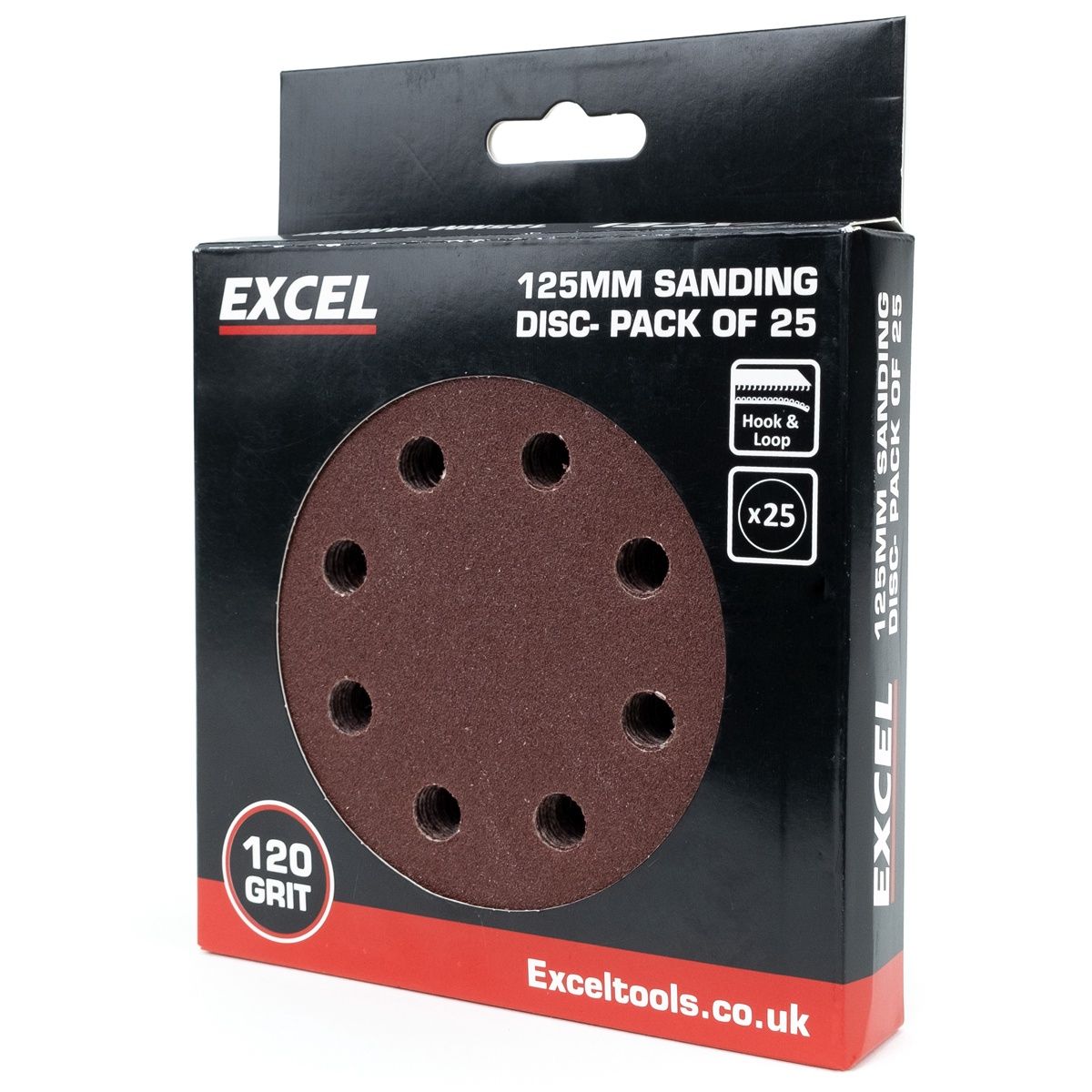 Excel 125mm Sanding Disc 120G Pack of 25