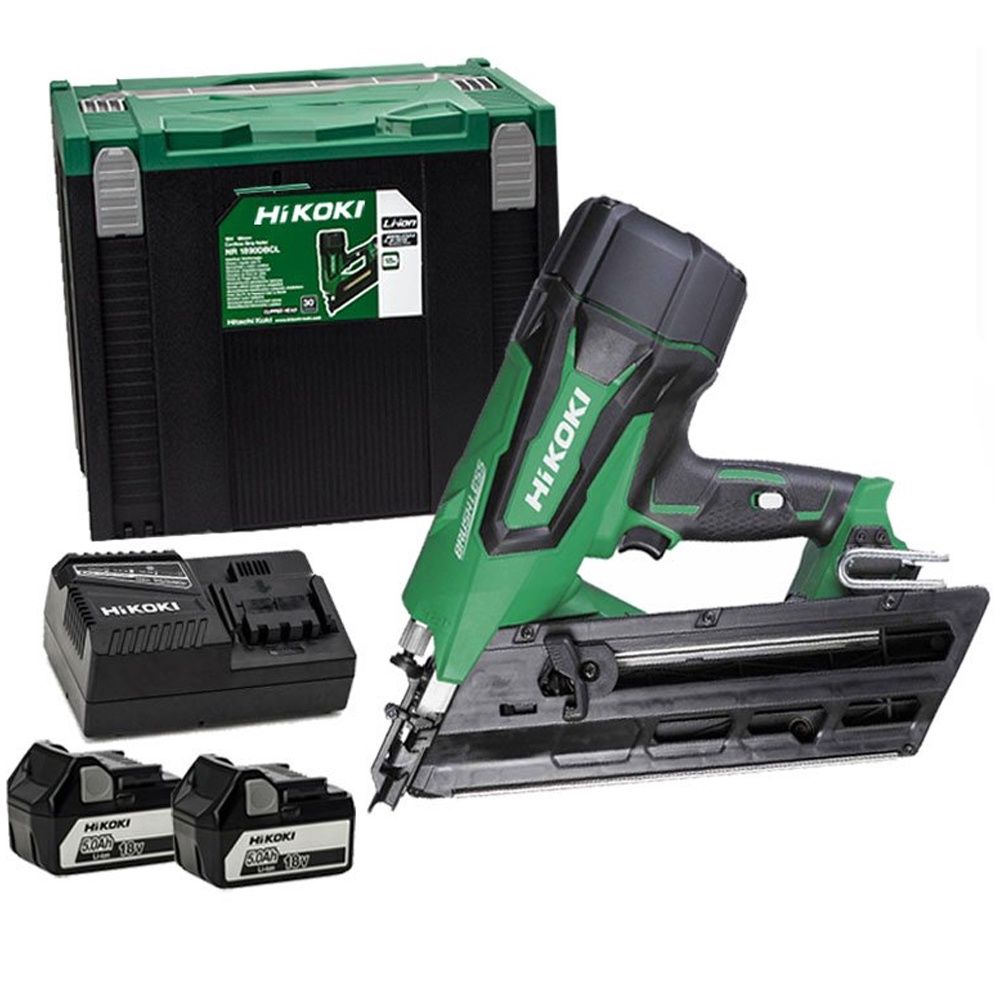 HiKOKI NR1890DCJPZ 18V Brushless First Fix Framing Nailer with 2 x 5.0Ah Batteries Charger &amp; Type 4 Case