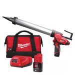 Milwaukee M12 PCG/600A-201B 12V Caulking Gun with 1 x 2.0Ah Battery, Charger &amp; Bag 4933448764