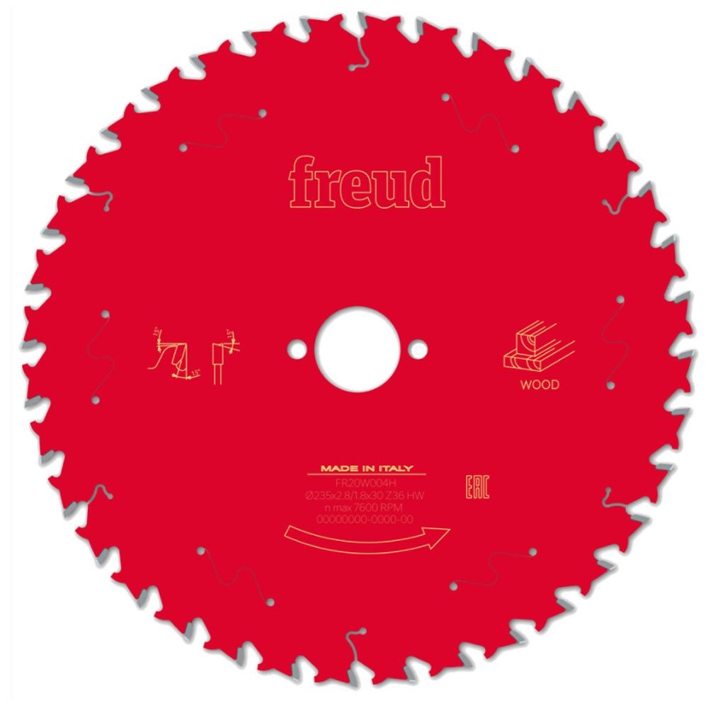 Freud 235mm 36T Circular Saw Blade for Wood F03FS09734 235mm x 30mm x 36T