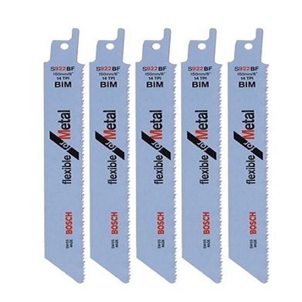 Bosch 150mm Sabre Saw Blade for Metal S922BF Pack of 5 2608656014