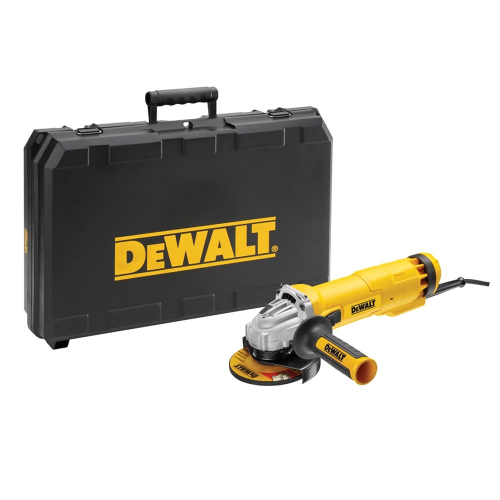 Dewalt DWE4206K 240V 115mm 4.5&quot; Mini Corded Angle Grinder With Kitbox