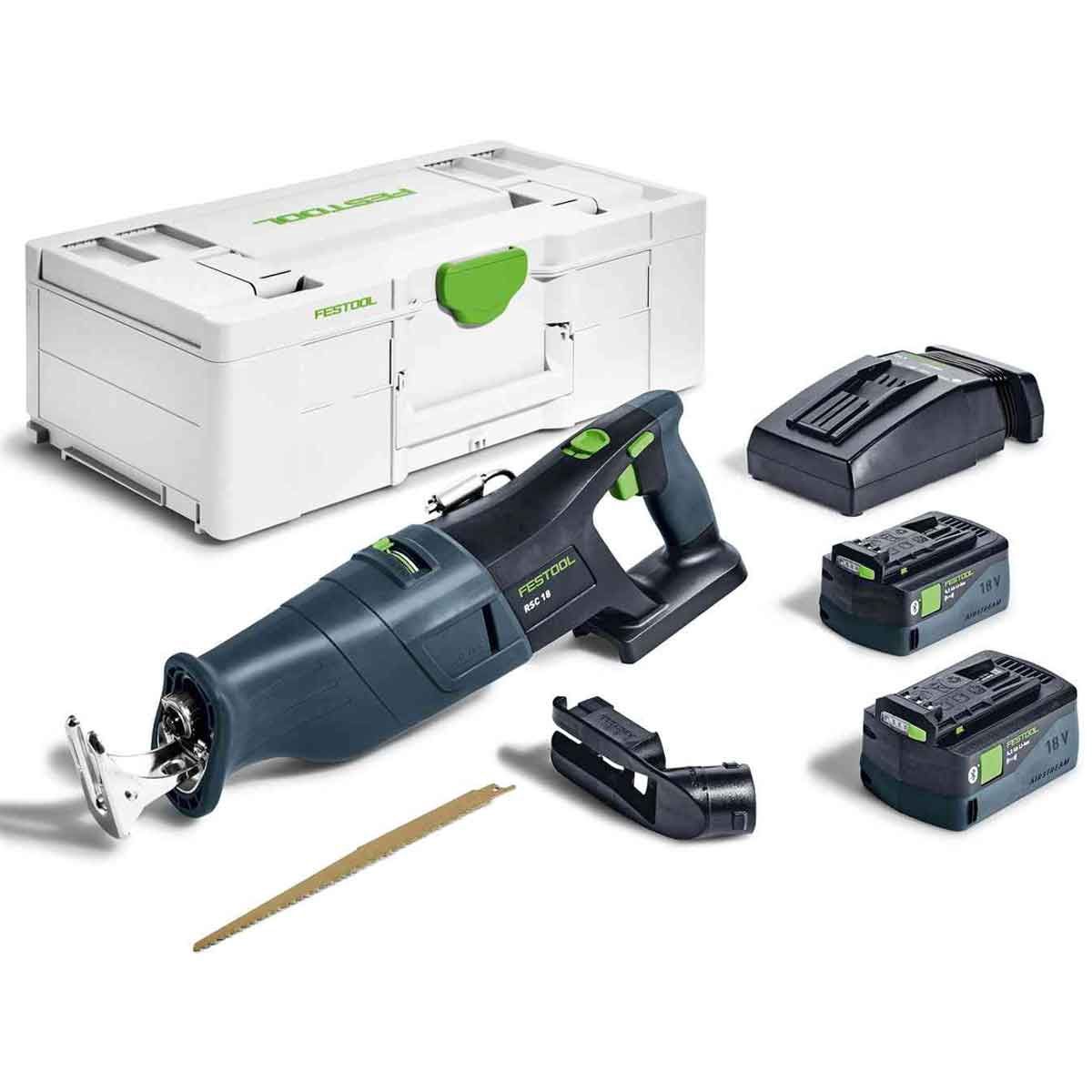 Festool RSC185.0EB-Plus 18V Brushless Reciprocating Saw with 2 x 5.0Ah Battery 576949