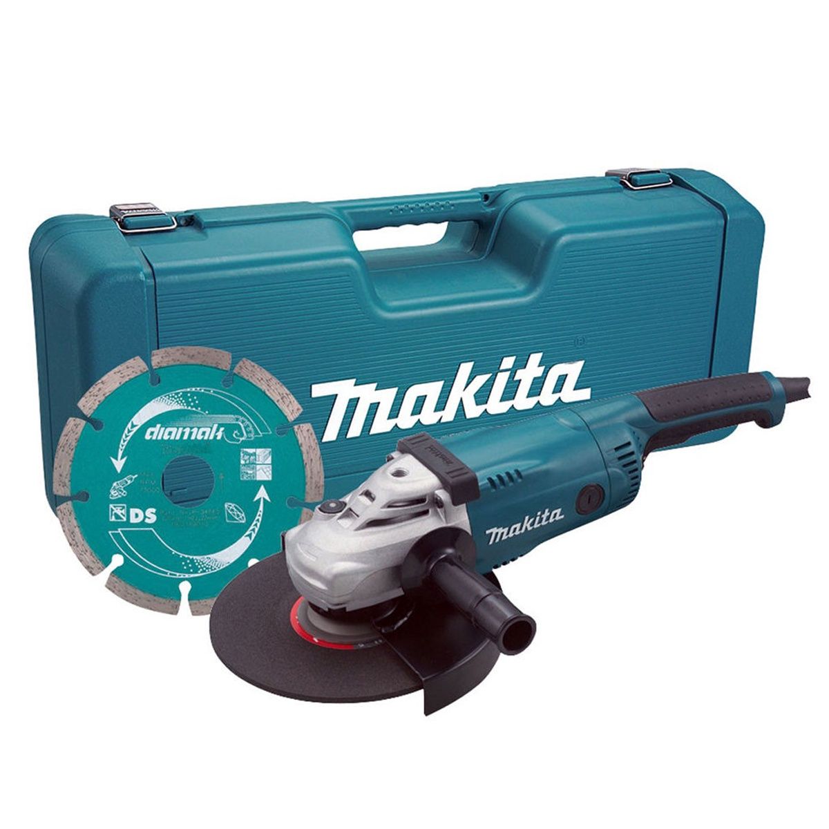 Makita GA9020KD/2 230mm (9&quot;) Angle Grinder With Case &amp; Diamond Blade 240V