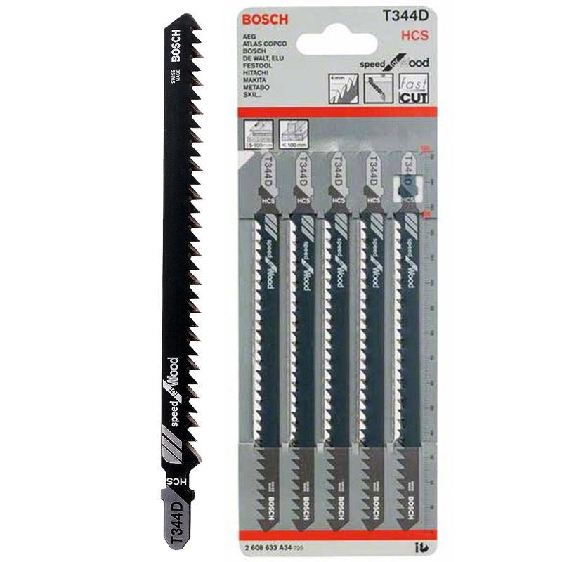 Bosch 152mm Multi Material Jigsaw Blades T344D Pack of 5 2608633A34