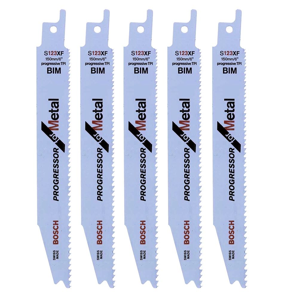Bosch 150mm Sabre Saw Blades For Metal Long Life Fast Cut S123XF Pack of 5 2608654402