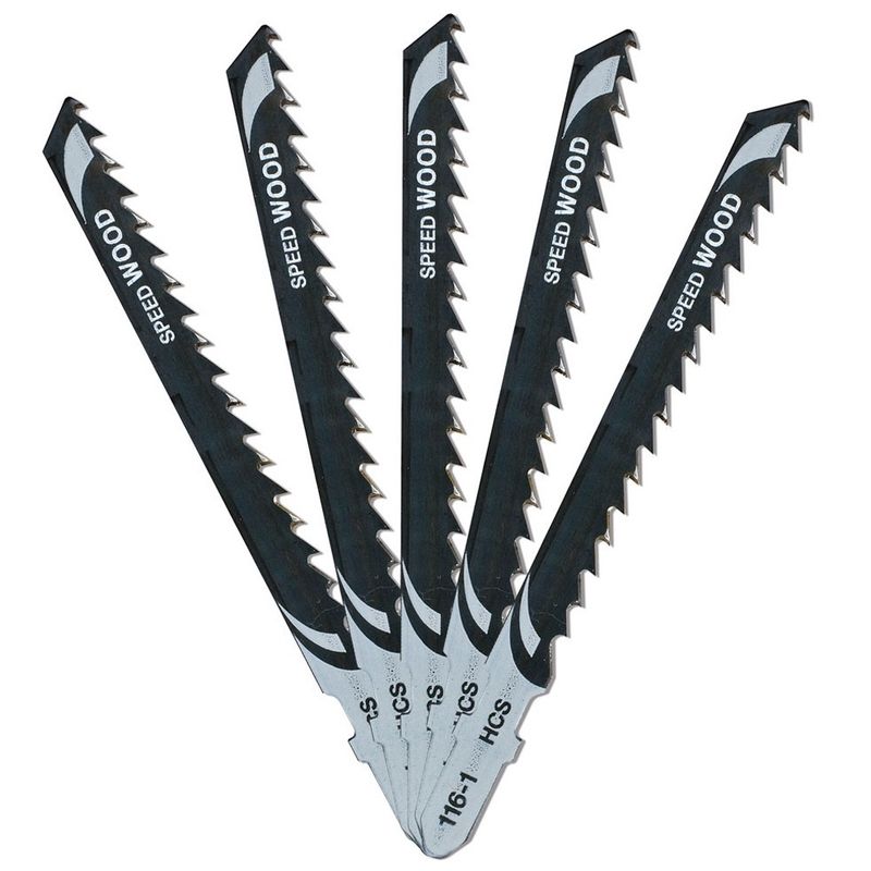 DeWalt 100mm HCS T-Shank Scroller Wood Cutting Jigsaw Blades DT2166-QZ Pack of 5