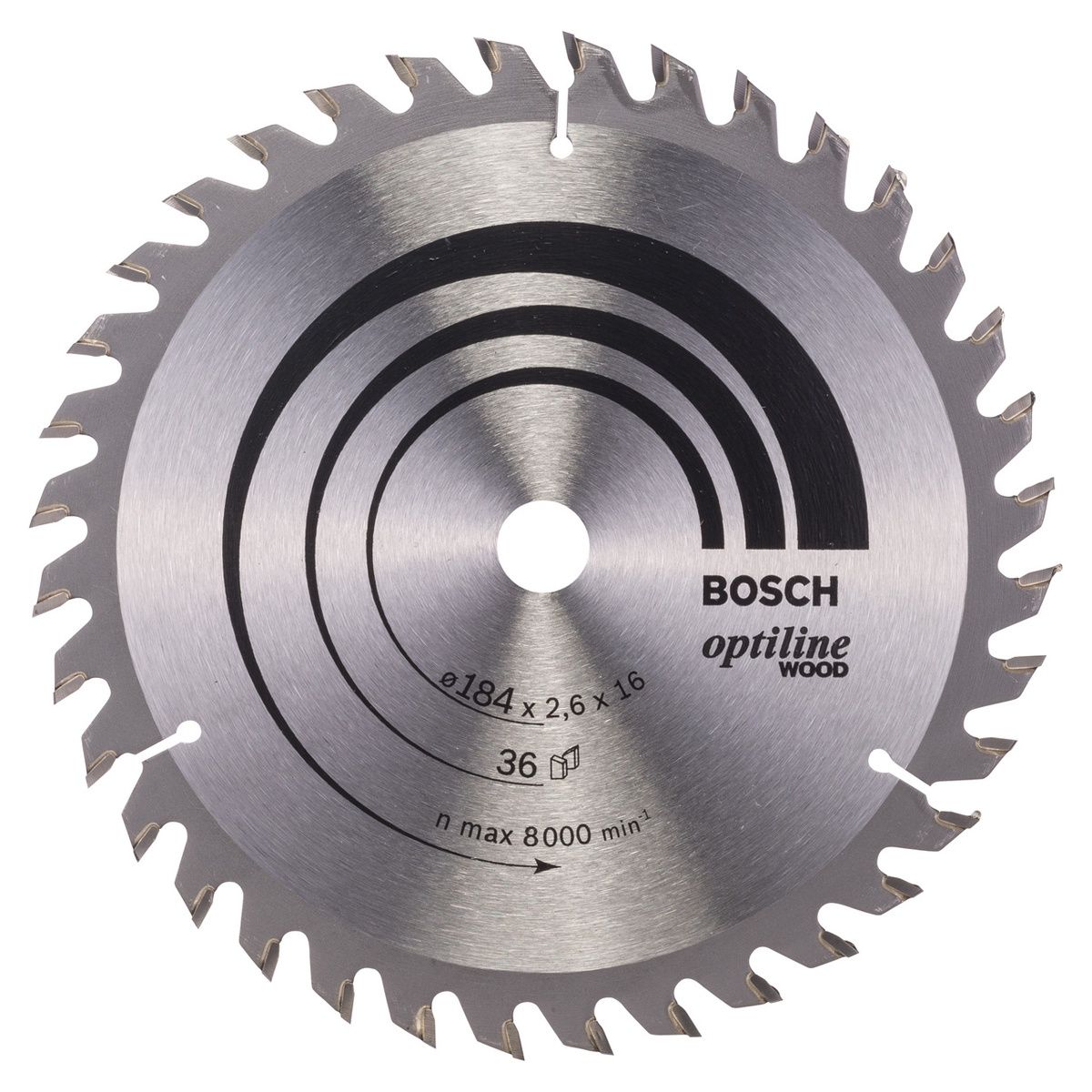 Bosch 184mm Optiline Wood Circular Saw Blade 36T 2608640818  184 x 2.6 x 16mm