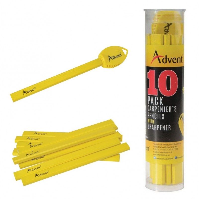 Advent ACPTUB10 Carpenter&#39;s Pencils ( Tub of 10 + Sharpener )