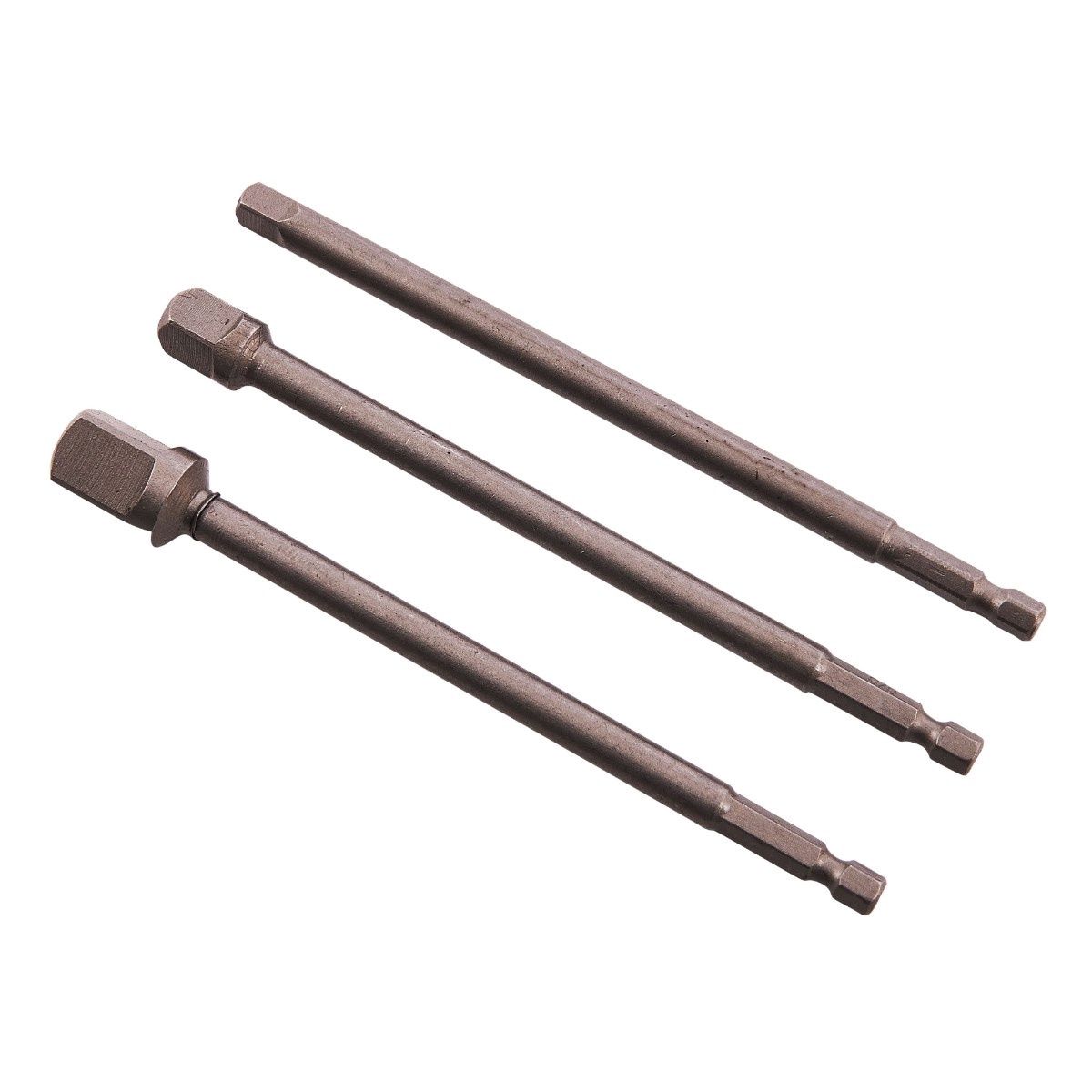 Amtech I5705 3pc 150mm Long Impact Drill Bit Socket Adapter Set Hex Extension Bar 1/4&quot; 3/8&quot; 1/2&quot;
