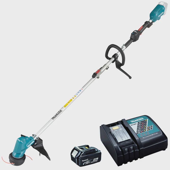 Makita DUR191URT8 18V Cordless Split Shaft Brush Cutter with 1 x 5.0Ah Battery & Charger