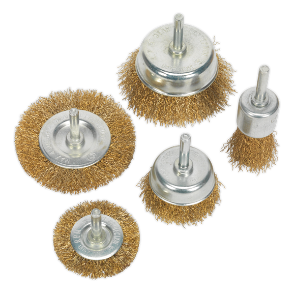 Sealey BWBS05 5pc Crimped Wire Brush Set