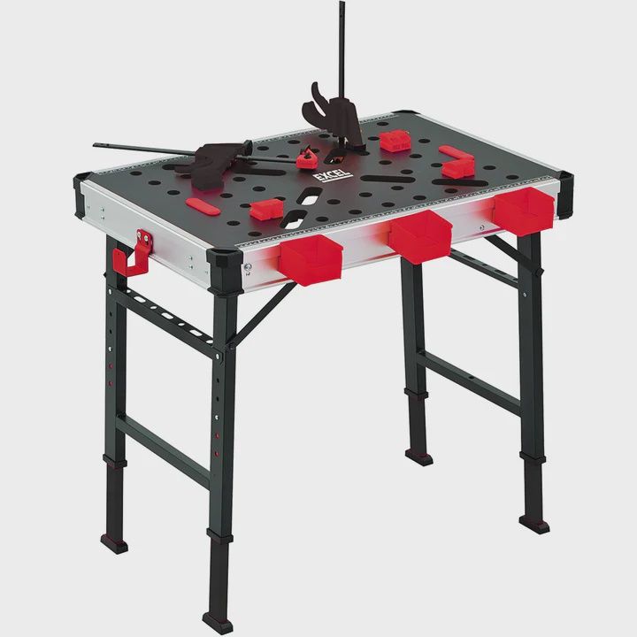 Excel 2-in-1 Foldable Workbench Table Sawhorse Adjustable Height With 2 Clamps