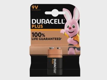 Duracell DUR9V100PP1 9V Plus Power +100% Battery (Single Pack)