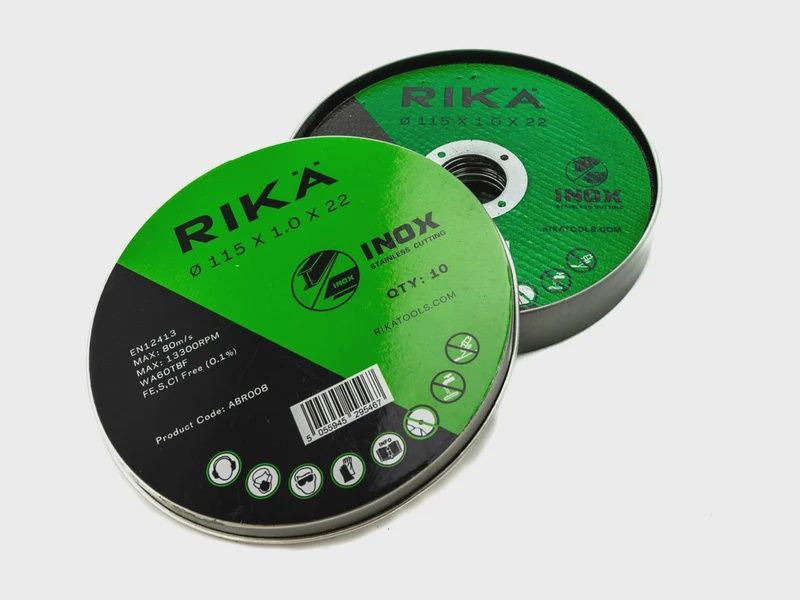 RIKA ABR008 Stainless Thin Cutting Disc INOX 115mm X 1.0mm X 22mm 10pk