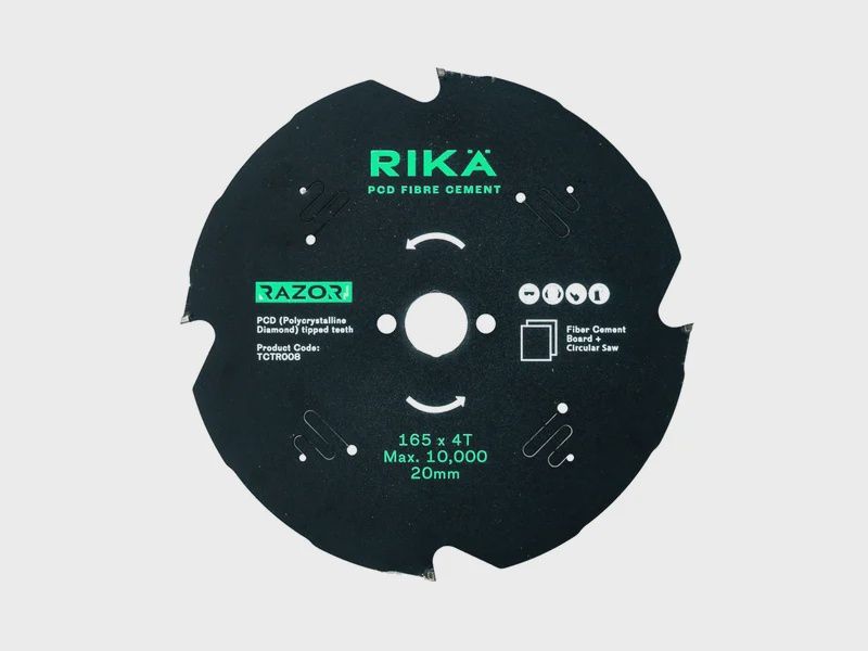 RIKA TCTR008 Razor Pro TCT Fibre Cement PCD Saw Blade 165mm x 4T x 20mm